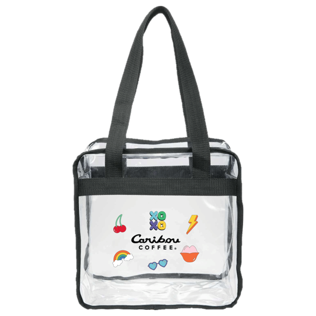 Caribou Leed's Black Game Day Clear Zippered Safety Tote
