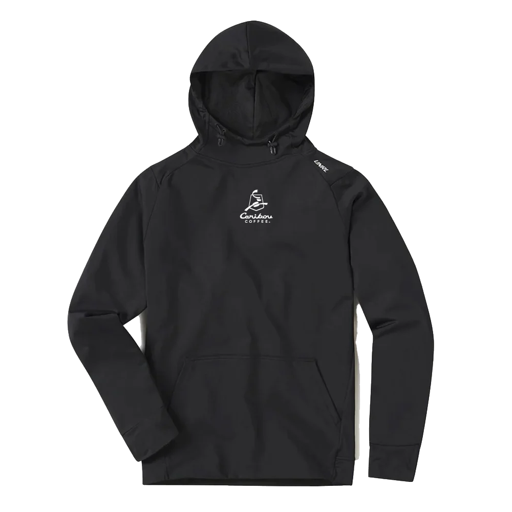 UNRL Unisex Black Crossover Hoodie II (Front Center, White Logo)