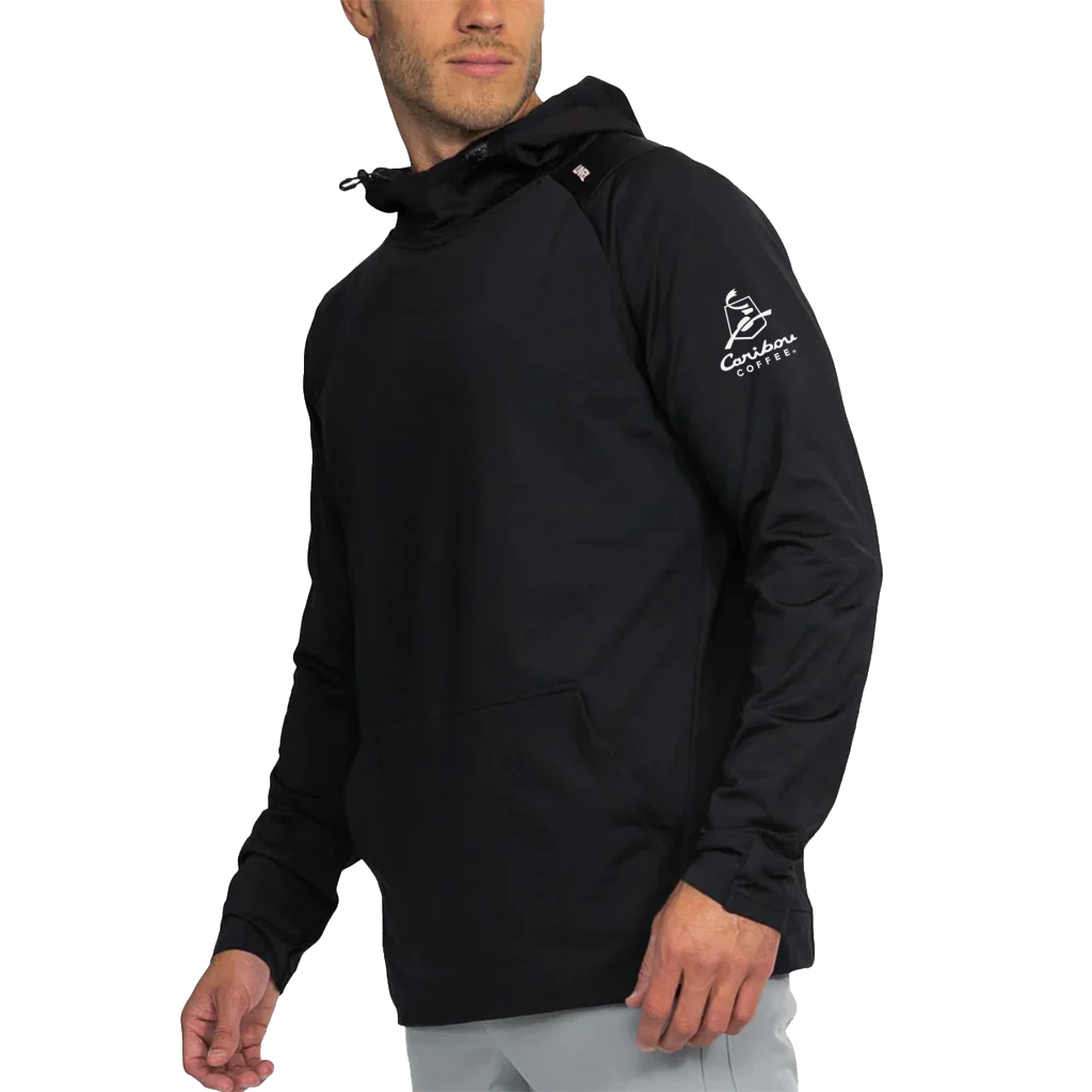UNRL Unisex Black Crossover Hoodie II (Left Sleeve, White Logo)