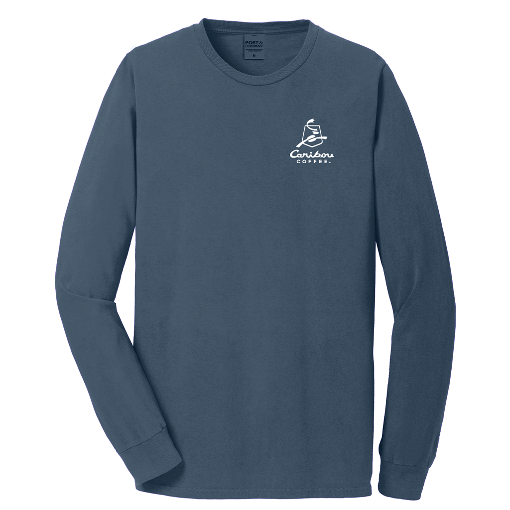 Port & Company Unisex Denim Blue Beach Wash Garment-Dyed Long Sleeve Tee