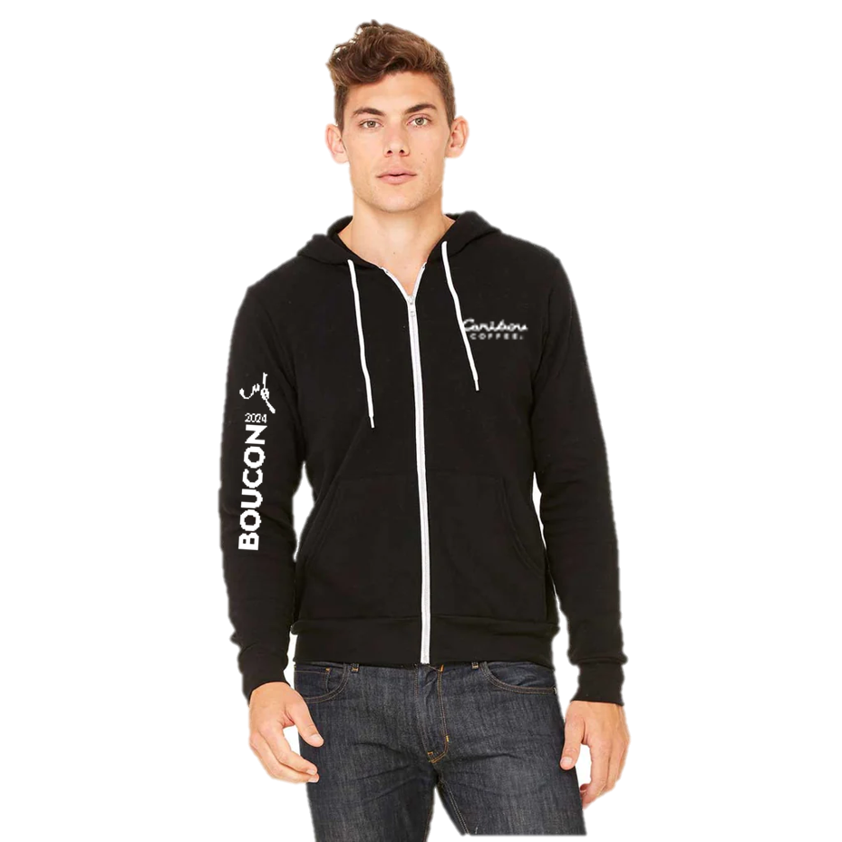 Bella + Canvas Unisex Black Full-Zip Hoodie