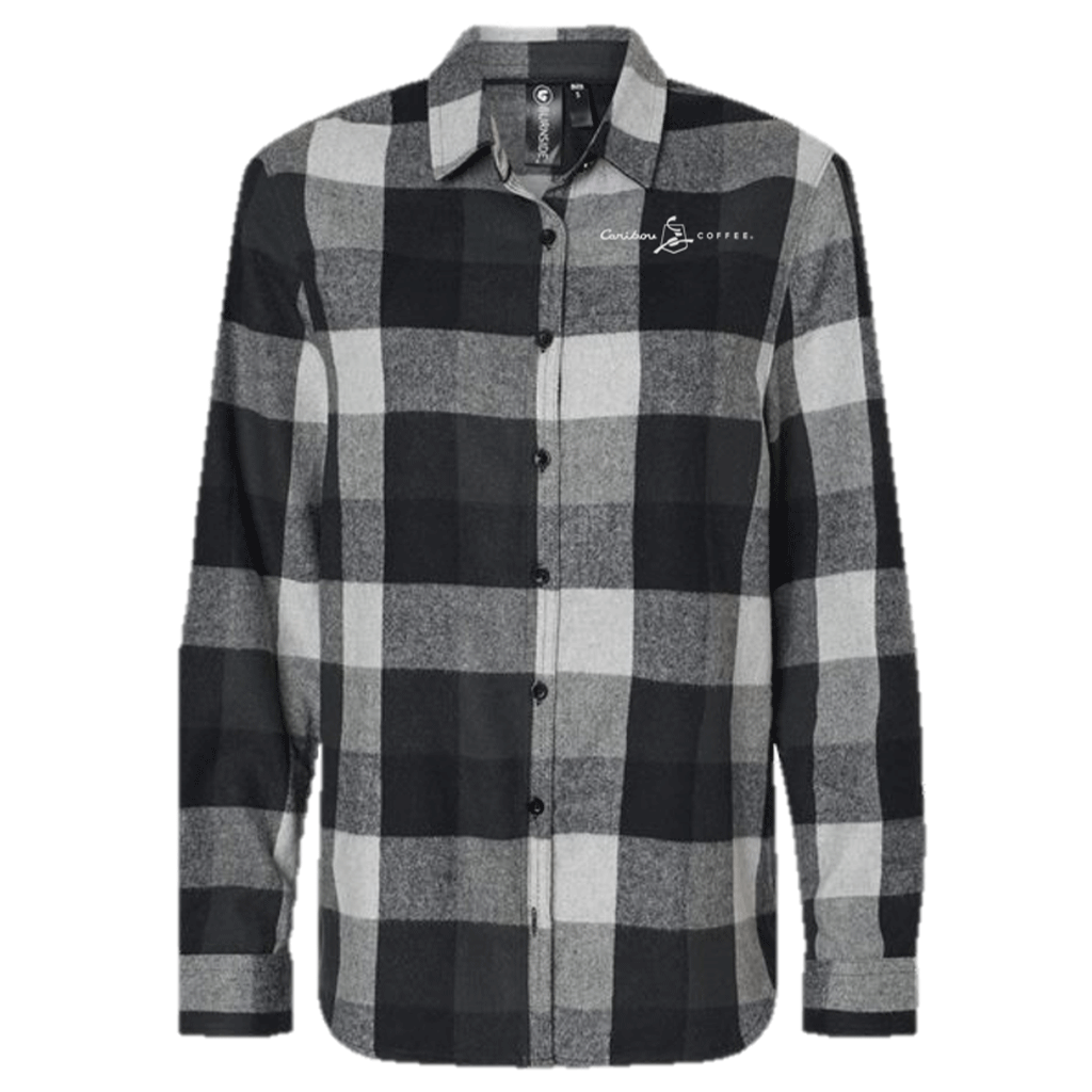 Burnside Women's Black/Grey Yarn-Dyed Long Sleeve Flannel Shirt