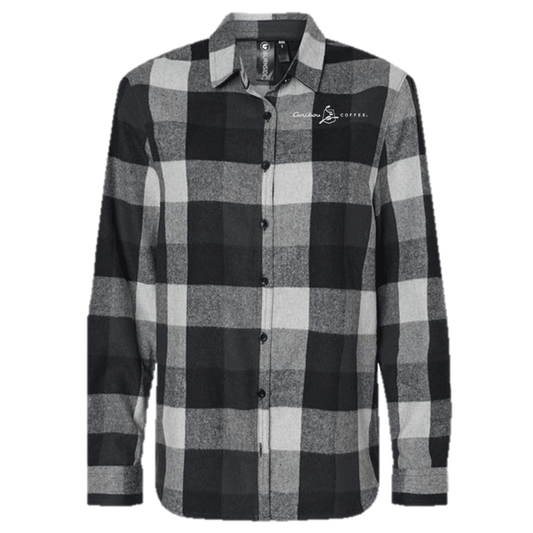 Burnside Women's Black/Grey Yarn-Dyed Long Sleeve Flannel Shirt