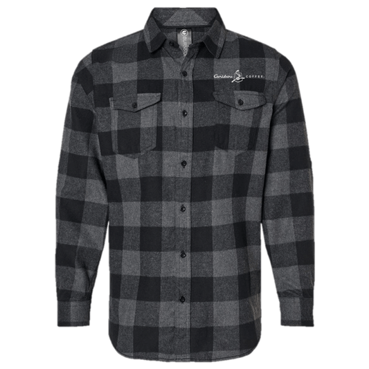 Burnside Men's Charcoal/Black Buffalo Yarn-Dyed Long Sleeve Flannel Shirt